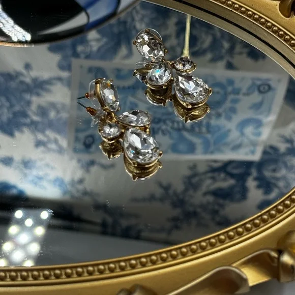 🆕 OSCAR DE LA RENTA 🧿 NWOT Candy Drop Earrings, Clear Crystal - Picture 7 of 17